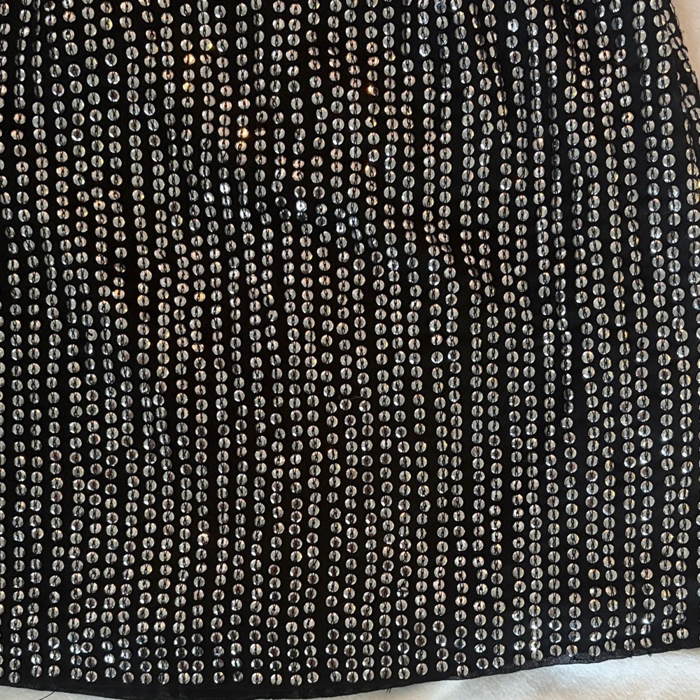French Connection Black and Silver Sequin Mini Skirt - Picture 3 of 7